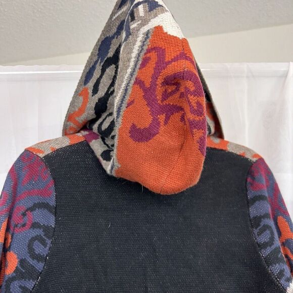 Max sport tapestry print hooded cardigan sweater wool blend boho lagenlook SM - Picture 8 of 11